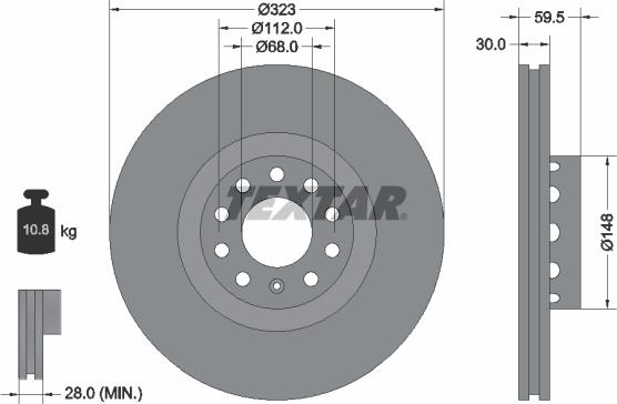 Textar 92122100 - Спирачен диск vvparts.bg