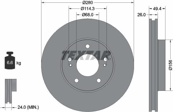 Textar 92179003 - Спирачен диск vvparts.bg