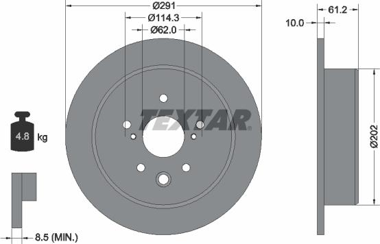 Textar 92179803 - Спирачен диск vvparts.bg