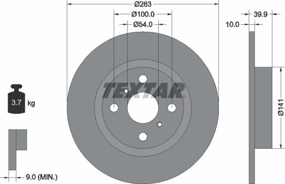 Textar 92179303 - Спирачен диск vvparts.bg