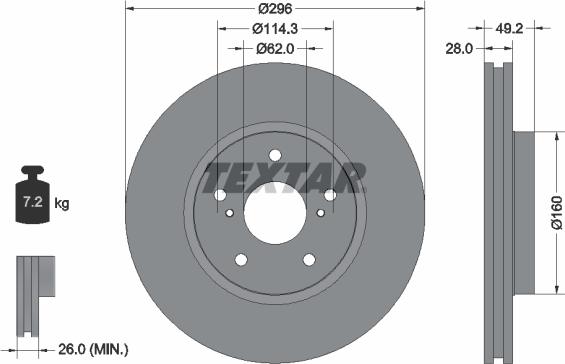 Textar 92174303 - Спирачен диск vvparts.bg