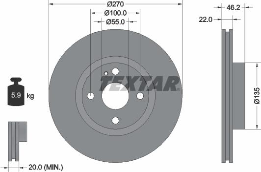 Textar 92175903 - Спирачен диск vvparts.bg