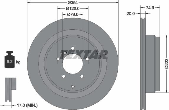 Textar 92175505 - Спирачен диск vvparts.bg