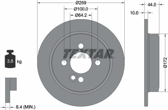 Textar 92175005 - Спирачен диск vvparts.bg