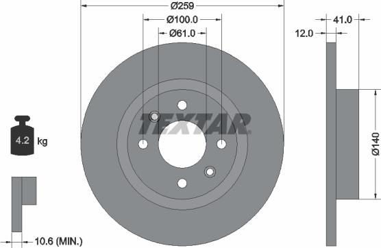 Textar 92175100 - Спирачен диск vvparts.bg