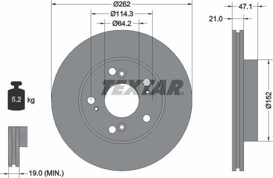 Textar 92175803 - Спирачен диск vvparts.bg