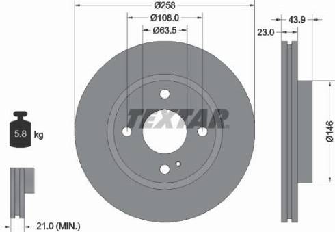 Textar 92176000 - Спирачен диск vvparts.bg