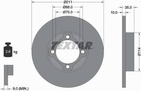 Textar 92170000 - Спирачен диск vvparts.bg