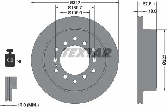 Textar 92170100 - Спирачен диск vvparts.bg