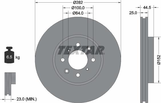 Textar 92170703 - Спирачен диск vvparts.bg