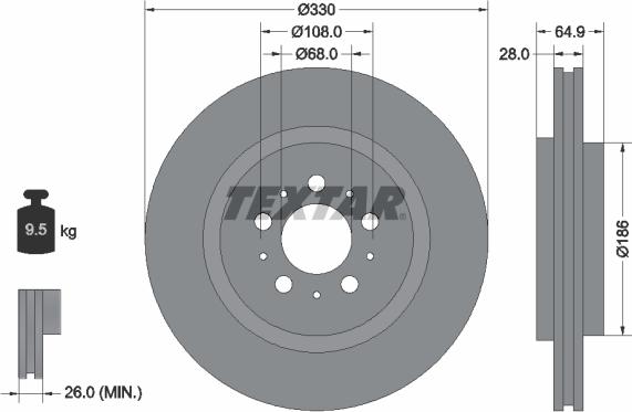 Textar 92178305 - Спирачен диск vvparts.bg