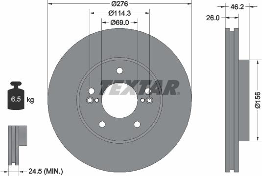 Textar 92173203 - Спирачен диск vvparts.bg