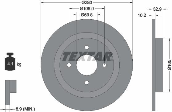 Textar 92172400 - Спирачен диск vvparts.bg