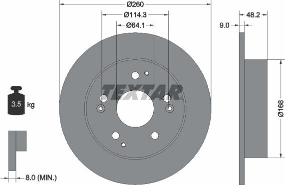 Textar 92172100 - Спирачен диск vvparts.bg