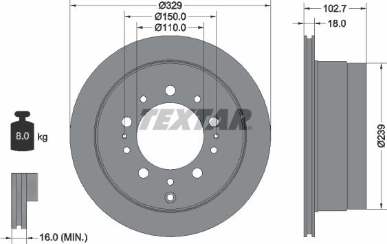 Textar 92172803 - Спирачен диск vvparts.bg