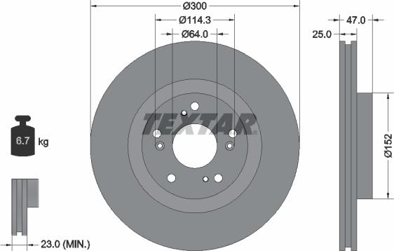 Textar 92177903 - Спирачен диск vvparts.bg