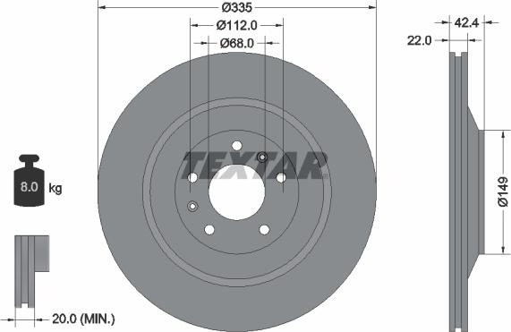 Textar 92177005 - Спирачен диск vvparts.bg