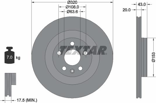 Textar 92309705 - Спирачен диск vvparts.bg