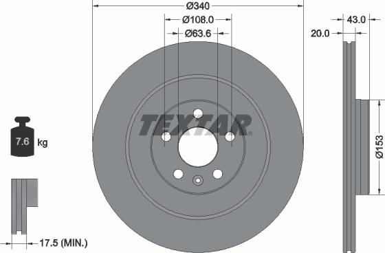 Textar 92304503 - Спирачен диск vvparts.bg