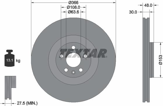 Textar 92308905 - Спирачен диск vvparts.bg