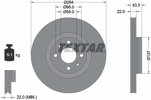 Textar 92316103 - Спирачен диск vvparts.bg