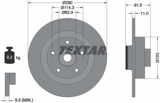 Textar 92317603 - Спирачен диск vvparts.bg