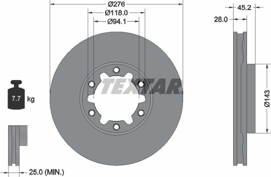 Textar 92338603 - Спирачен диск vvparts.bg