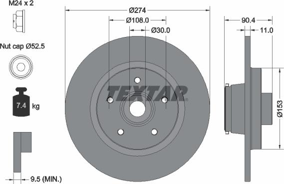 Textar 92329403 - Спирачен диск vvparts.bg