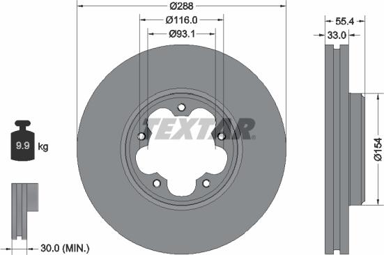 Textar 92320303 - Спирачен диск vvparts.bg