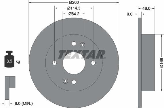 Textar 92320200 - Спирачен диск vvparts.bg