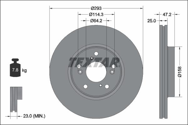 Textar 92321303 - Спирачен диск vvparts.bg