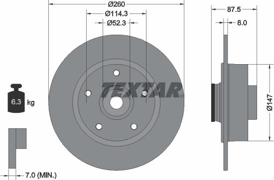 Textar 92295203 - Спирачен диск vvparts.bg