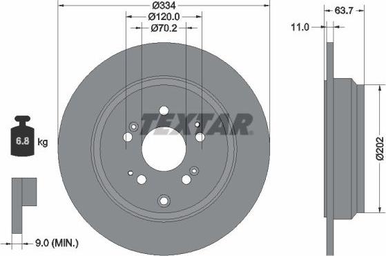 Textar 92296603 - Спирачен диск vvparts.bg