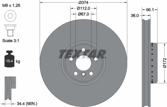 Textar 92290325 - Спирачен диск vvparts.bg