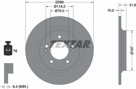 Textar 92293103 - Спирачен диск vvparts.bg