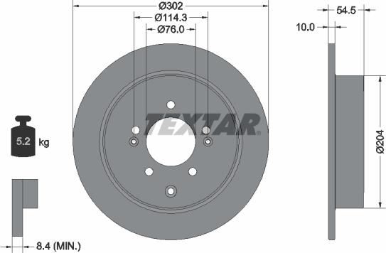 Textar 92293303 - Спирачен диск vvparts.bg