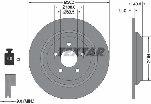 Textar 92292403 - Спирачен диск vvparts.bg