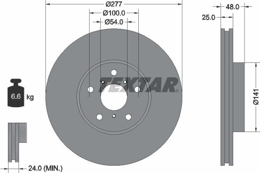 Textar 92240400 - Спирачен диск vvparts.bg