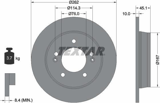 Textar 92240003 - Спирачен диск vvparts.bg