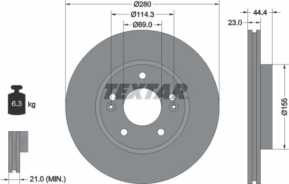 Textar 92243203 - Спирачен диск vvparts.bg