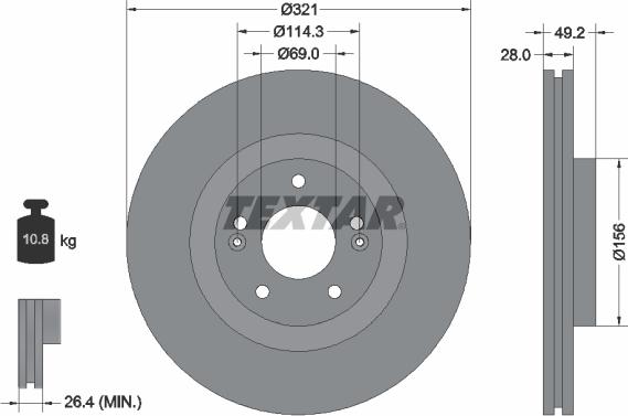 Textar 92242905 - Спирачен диск vvparts.bg