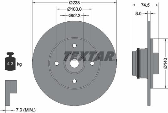 Textar 92242100 - Спирачен диск vvparts.bg