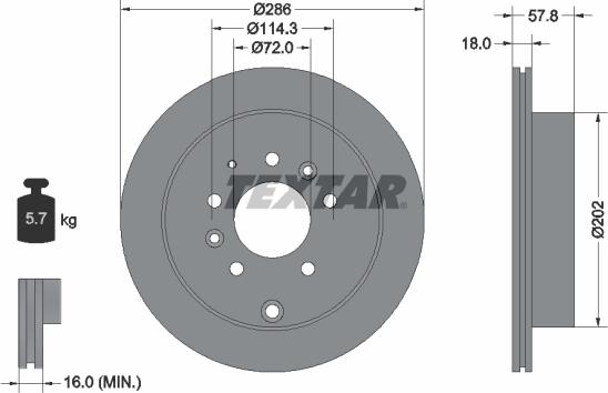 Textar 92242803 - Спирачен диск vvparts.bg