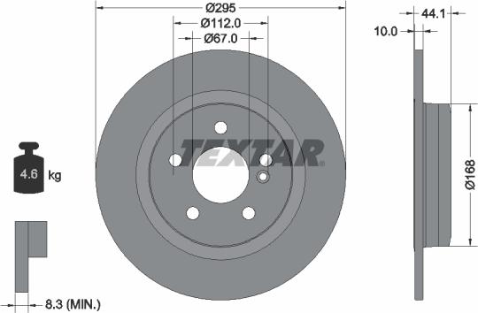 Textar 92254903 - Спирачен диск vvparts.bg