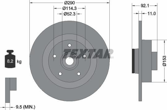 Textar 92254100 - Спирачен диск vvparts.bg