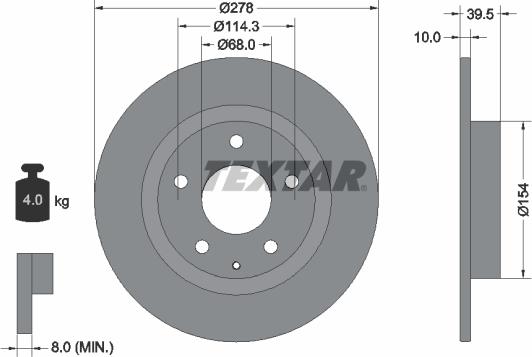 Textar 92254703 - Спирачен диск vvparts.bg