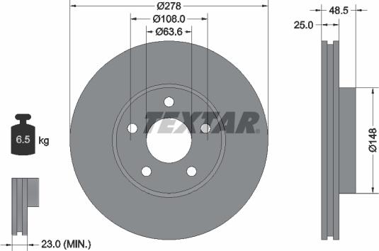 Textar 92255503 - Спирачен диск vvparts.bg