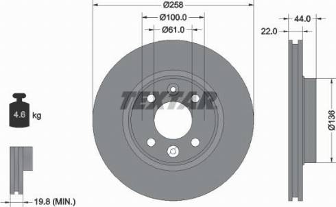 Textar 92255200 - Спирачен диск vvparts.bg