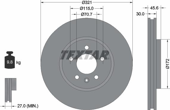 Textar 92256803 - Спирачен диск vvparts.bg