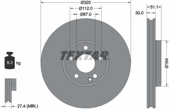 Textar 92258003 - Спирачен диск vvparts.bg